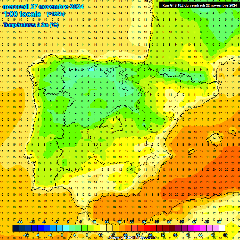 Modele GFS - Carte prvisions 