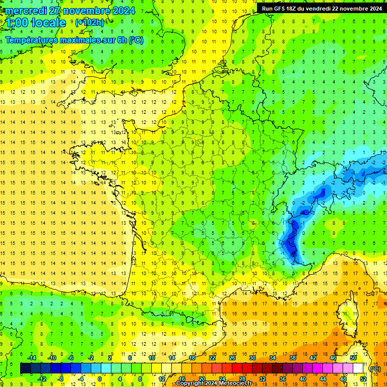 Modele GFS - Carte prvisions 