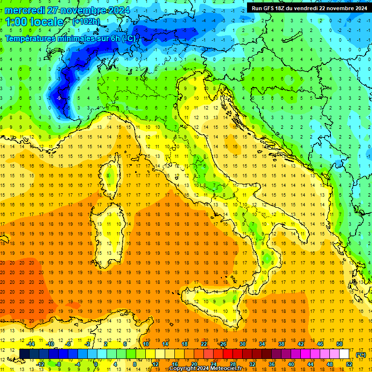 Modele GFS - Carte prvisions 