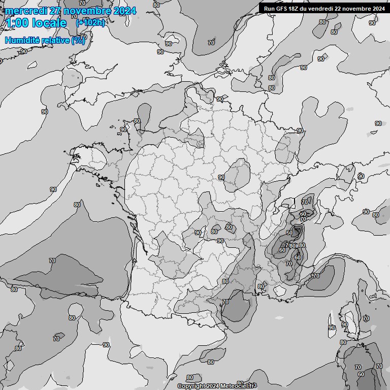 Modele GFS - Carte prvisions 