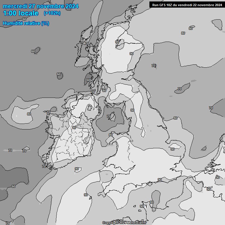 Modele GFS - Carte prvisions 