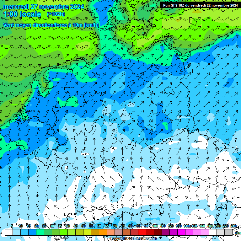 Modele GFS - Carte prvisions 