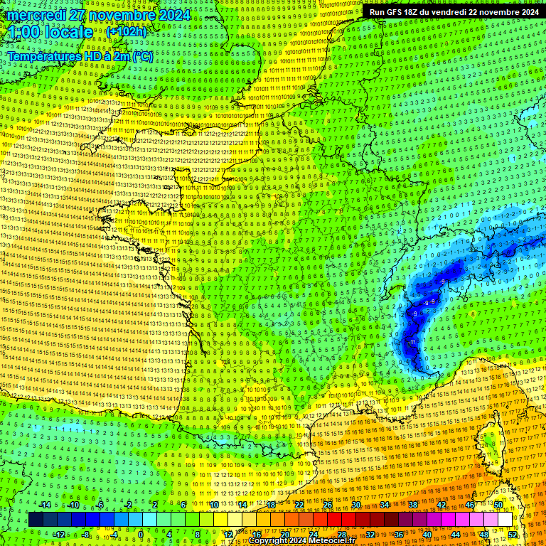 Modele GFS - Carte prvisions 