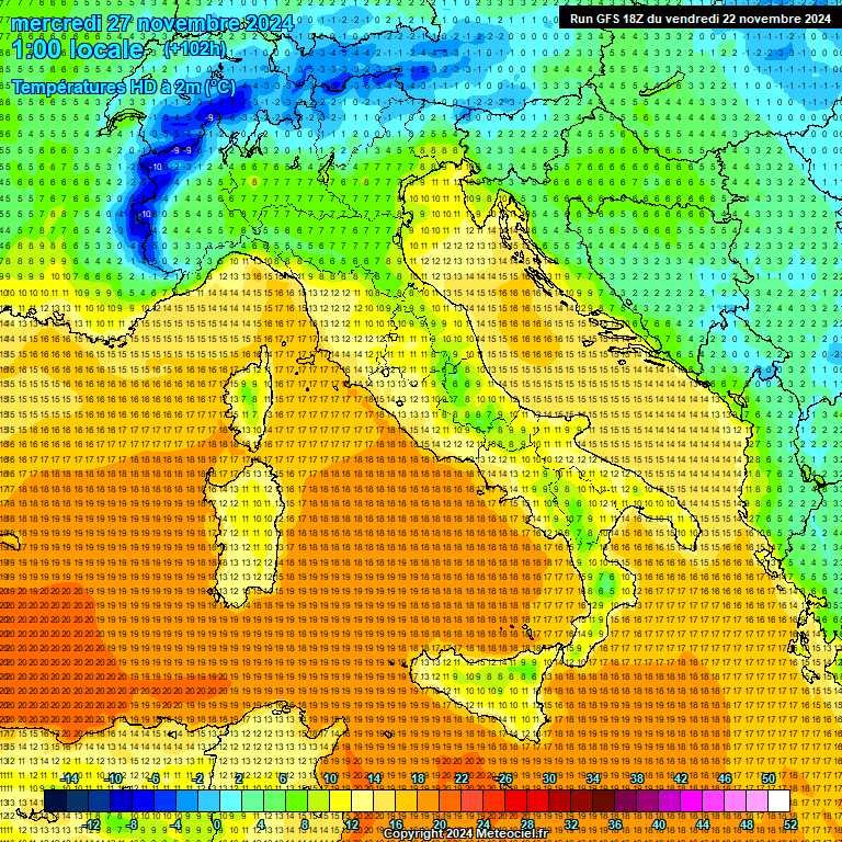 Modele GFS - Carte prvisions 