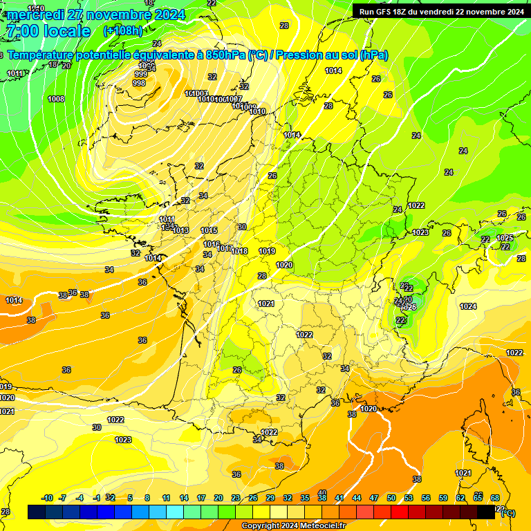 Modele GFS - Carte prvisions 