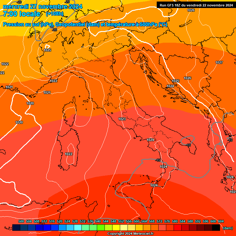 Modele GFS - Carte prvisions 