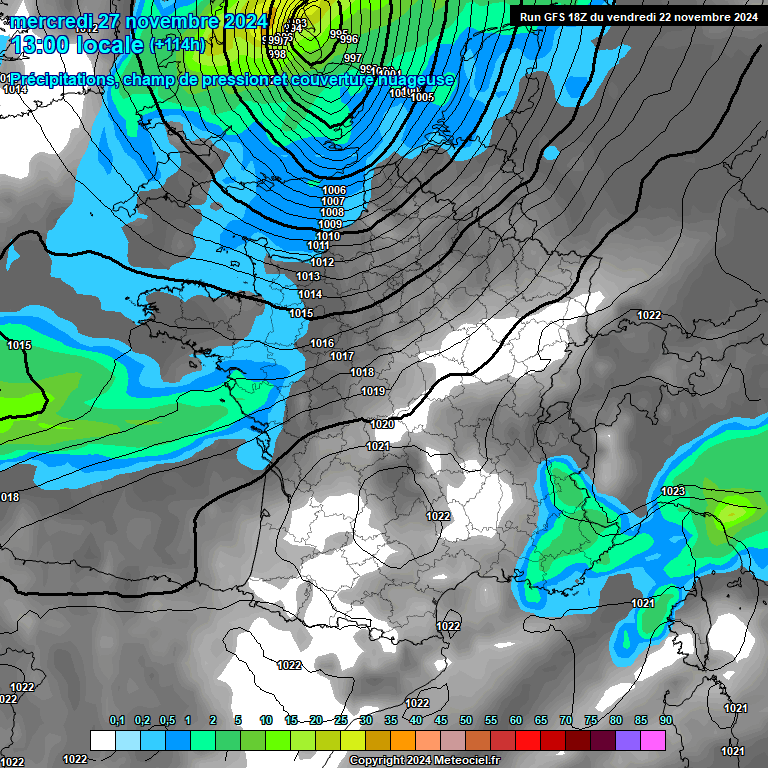 Modele GFS - Carte prvisions 