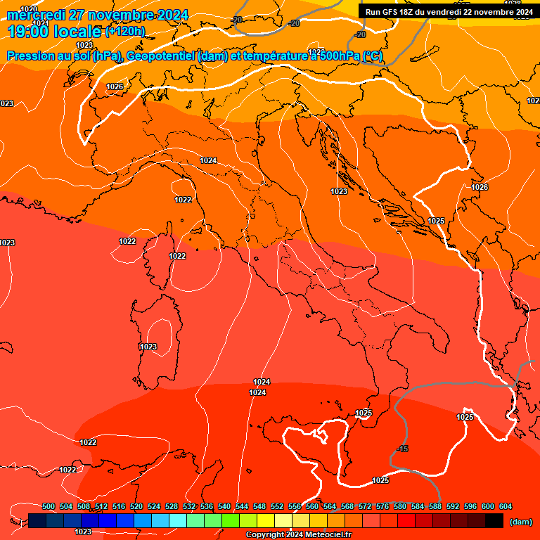 Modele GFS - Carte prvisions 