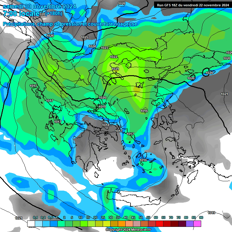 Modele GFS - Carte prvisions 