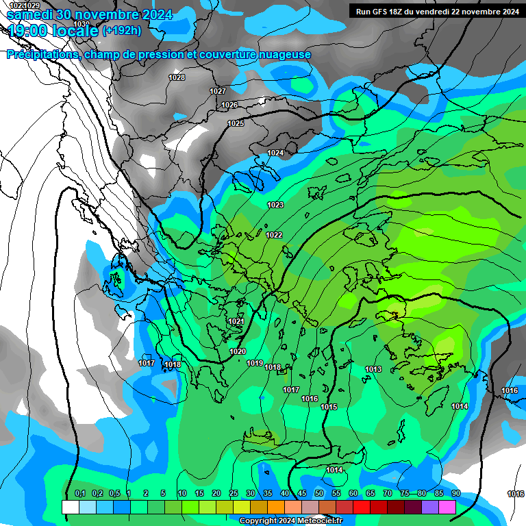 Modele GFS - Carte prvisions 