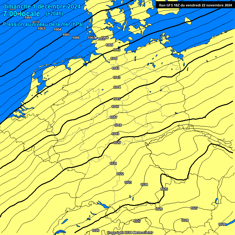 Modele GFS - Carte prvisions 