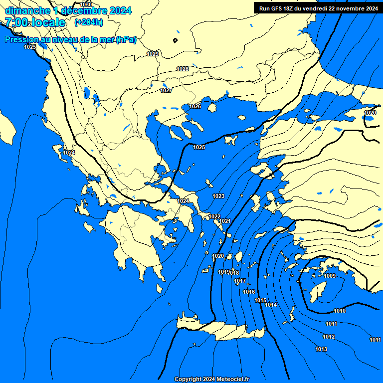 Modele GFS - Carte prvisions 