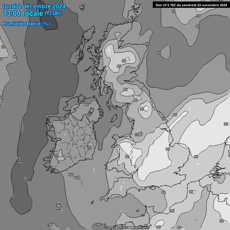 Modele GFS - Carte prvisions 