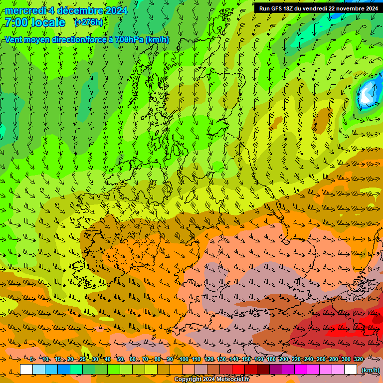 Modele GFS - Carte prvisions 