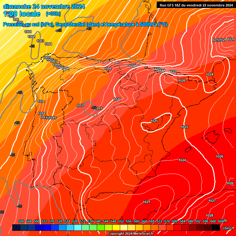 Modele GFS - Carte prvisions 