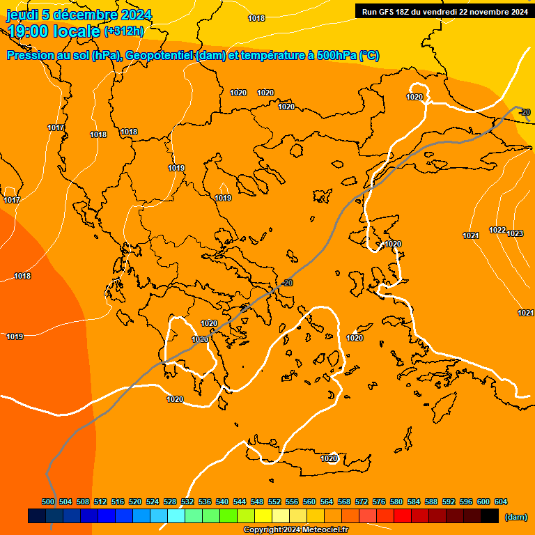 Modele GFS - Carte prvisions 