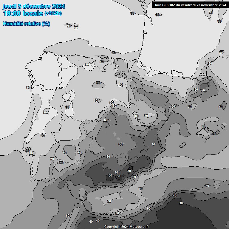 Modele GFS - Carte prvisions 