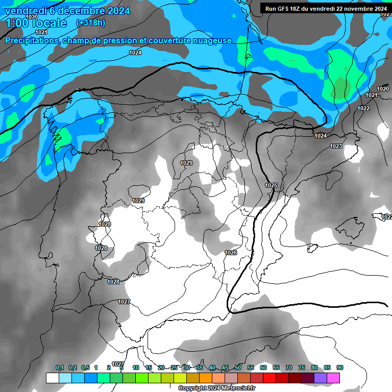 Modele GFS - Carte prvisions 