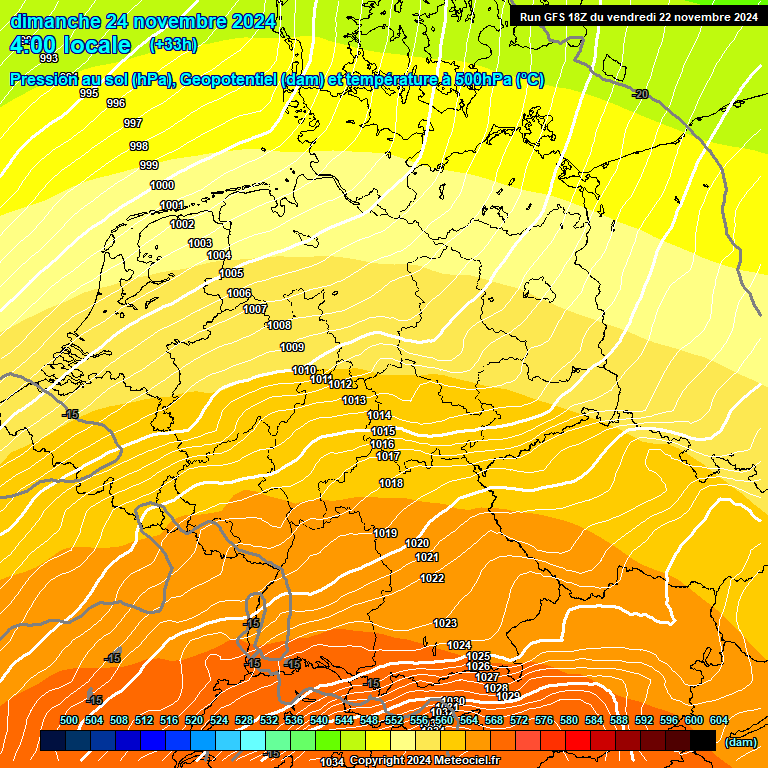 Modele GFS - Carte prvisions 