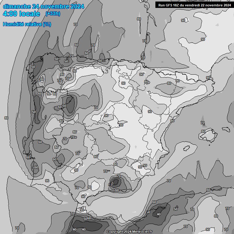 Modele GFS - Carte prvisions 