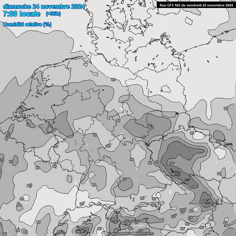 Modele GFS - Carte prvisions 