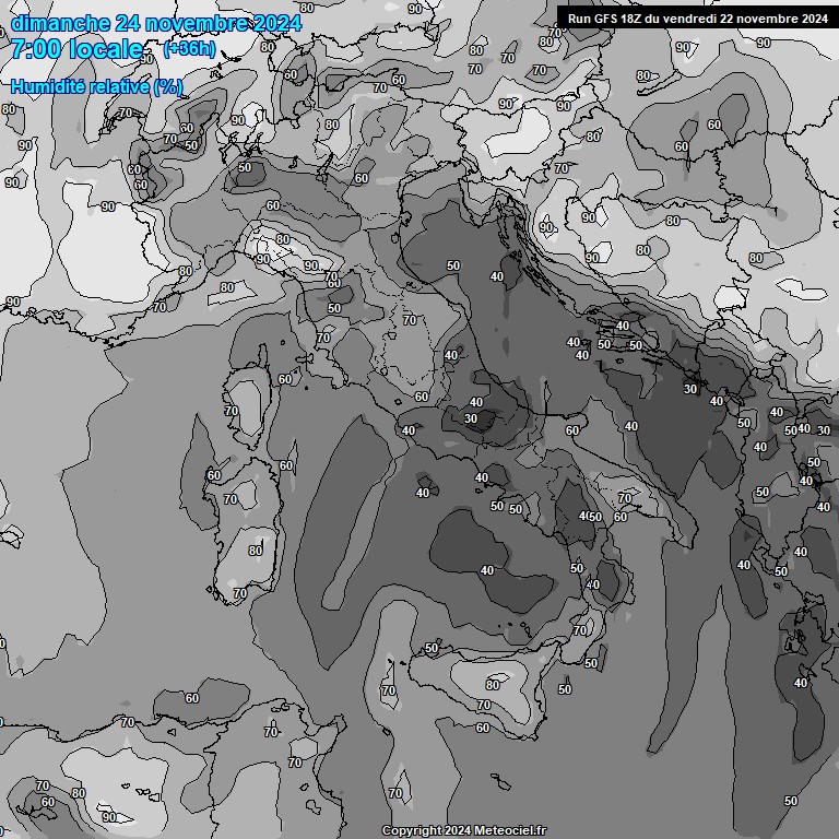 Modele GFS - Carte prvisions 