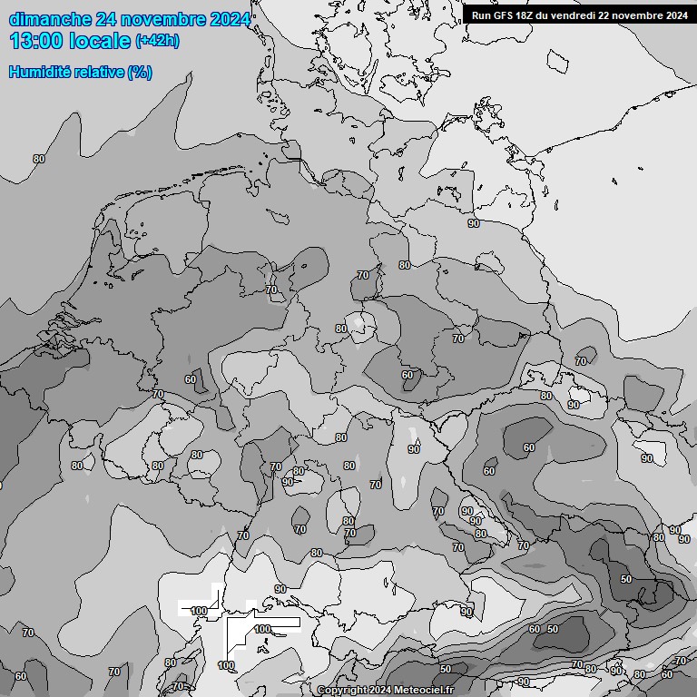 Modele GFS - Carte prvisions 