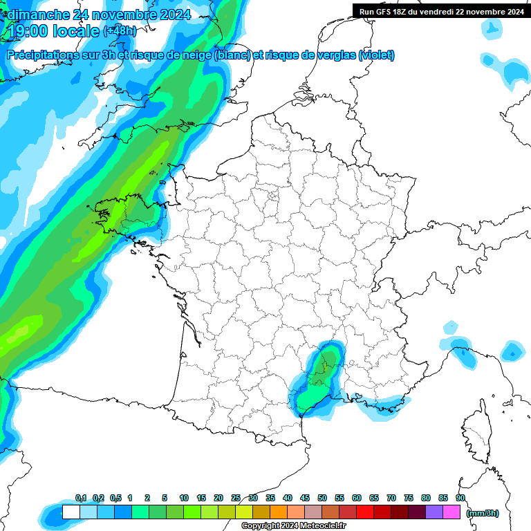 Modele GFS - Carte prvisions 