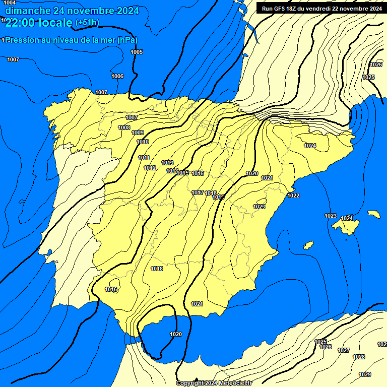 Modele GFS - Carte prvisions 