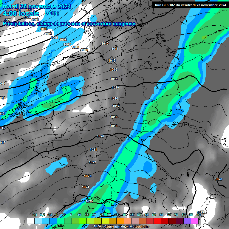 Modele GFS - Carte prvisions 