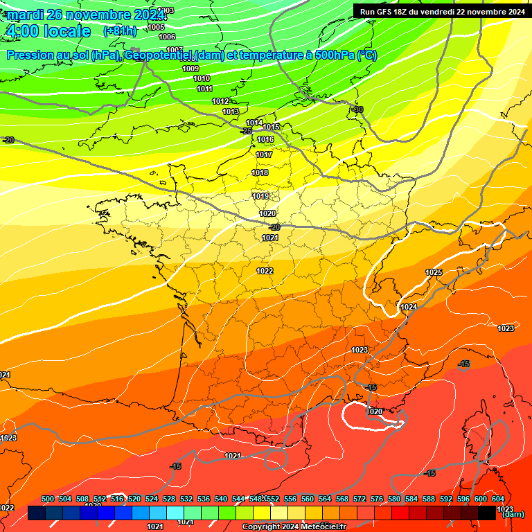 Modele GFS - Carte prvisions 