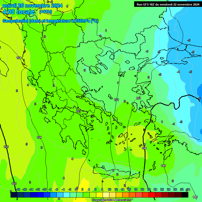 Modele GFS - Carte prvisions 