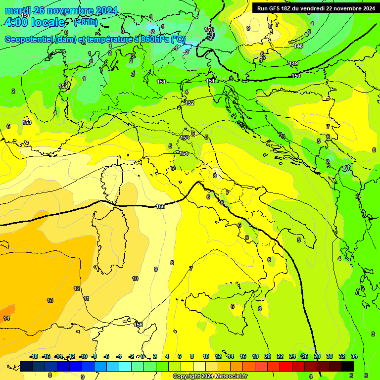 Modele GFS - Carte prvisions 