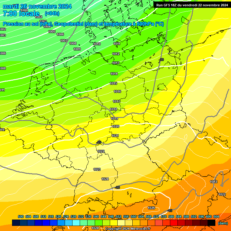 Modele GFS - Carte prvisions 