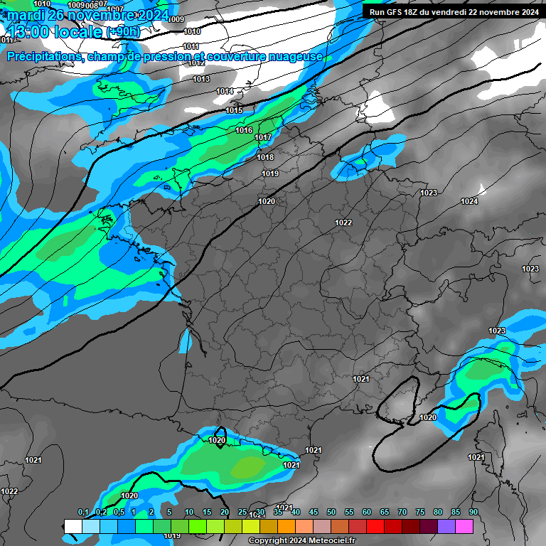 Modele GFS - Carte prvisions 