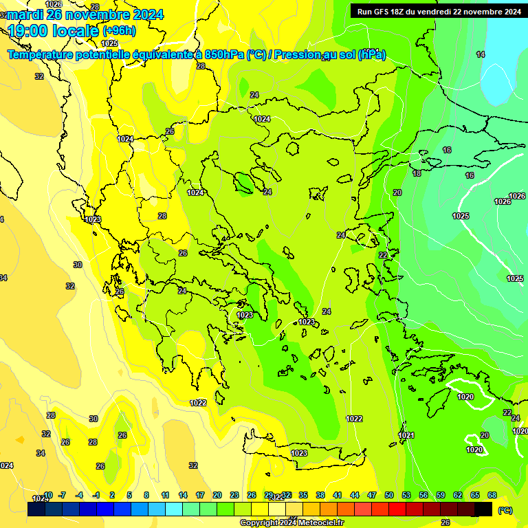 Modele GFS - Carte prvisions 