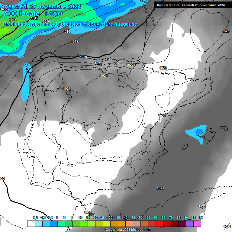 Modele GFS - Carte prvisions 