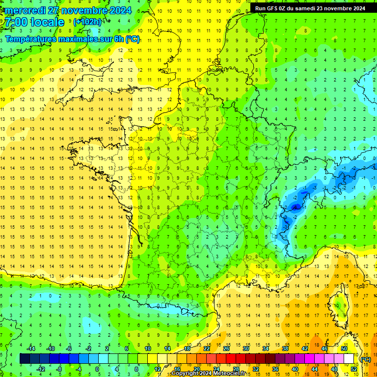 Modele GFS - Carte prvisions 