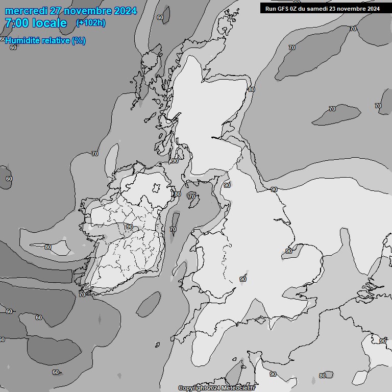 Modele GFS - Carte prvisions 