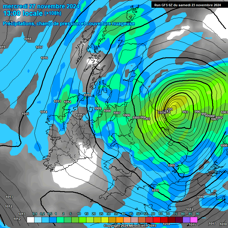 Modele GFS - Carte prvisions 