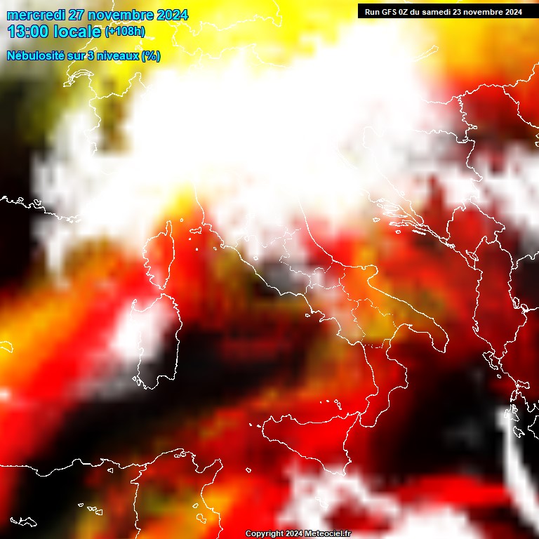 Modele GFS - Carte prvisions 