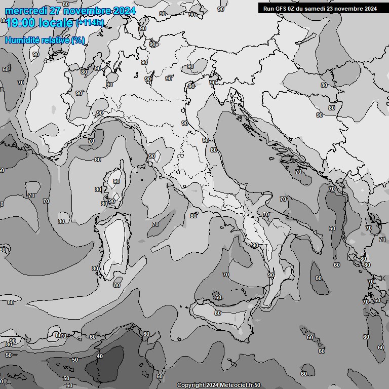 Modele GFS - Carte prvisions 