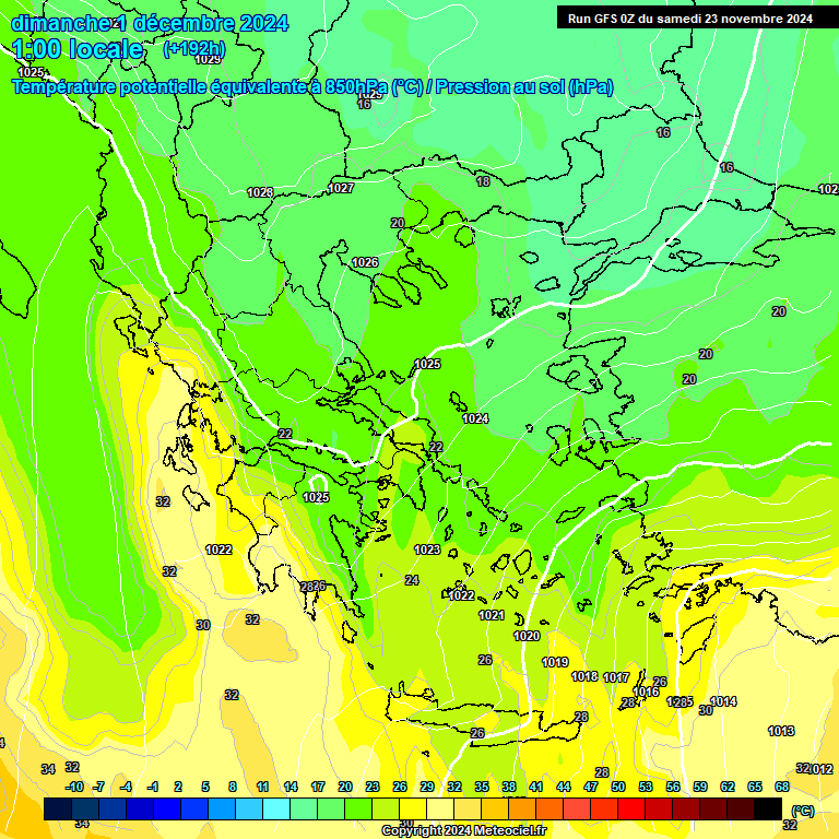 Modele GFS - Carte prvisions 