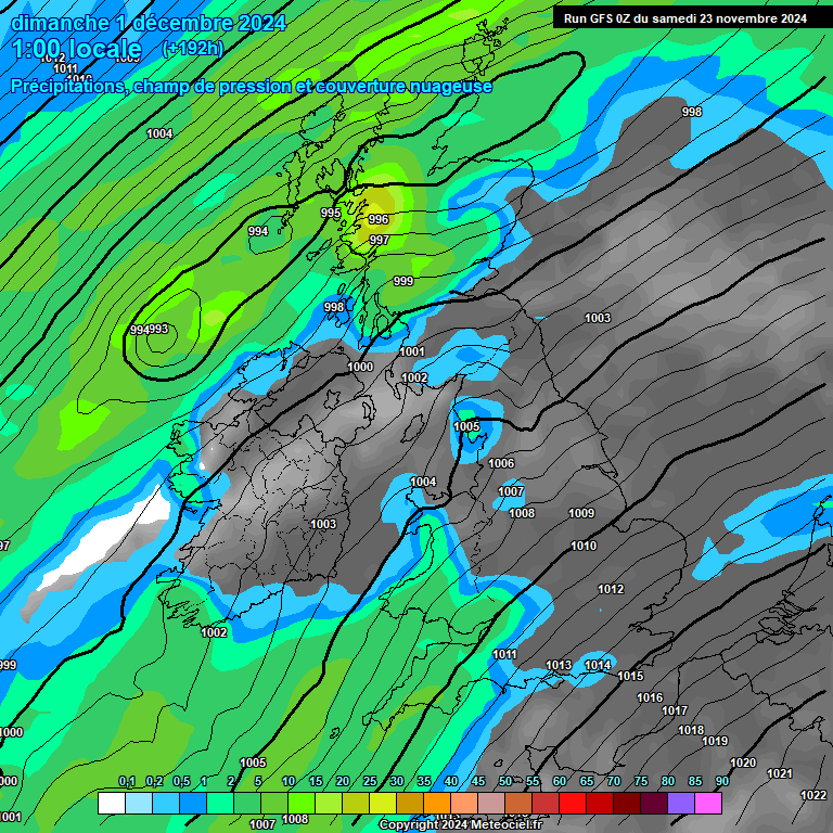 Modele GFS - Carte prvisions 