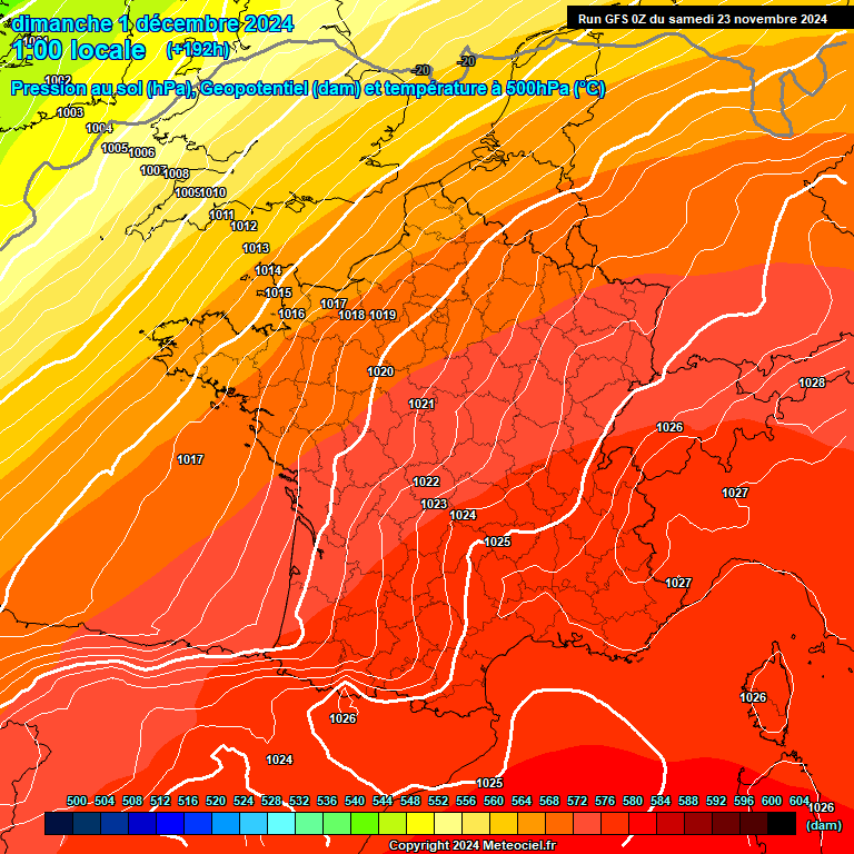 Modele GFS - Carte prvisions 