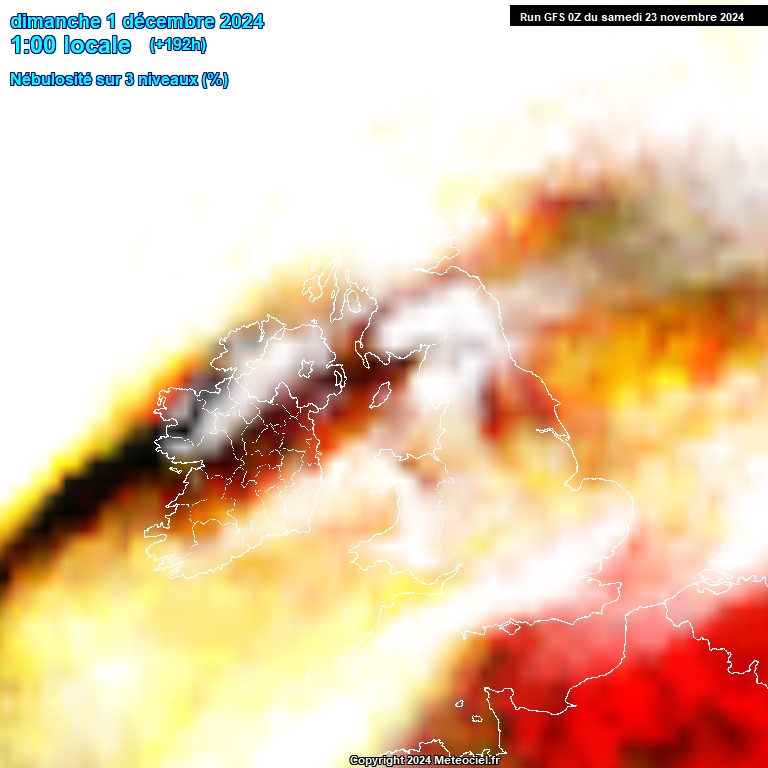 Modele GFS - Carte prvisions 