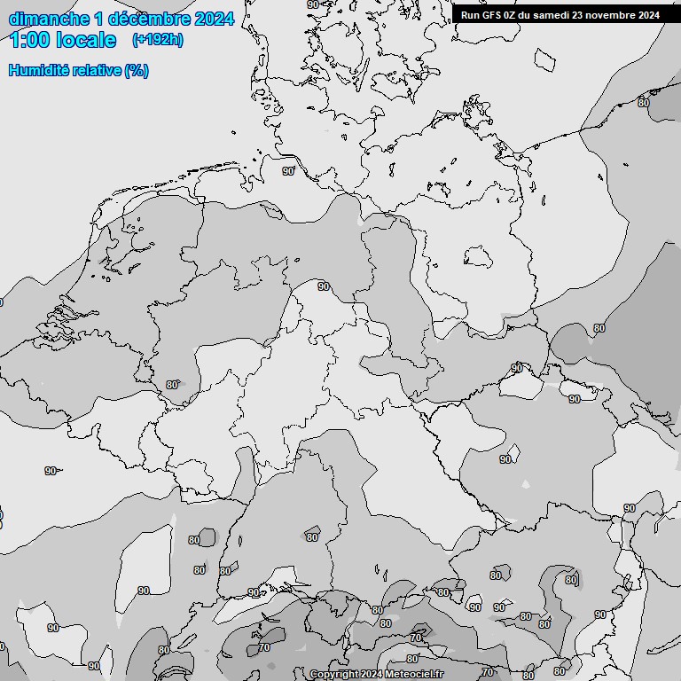 Modele GFS - Carte prvisions 