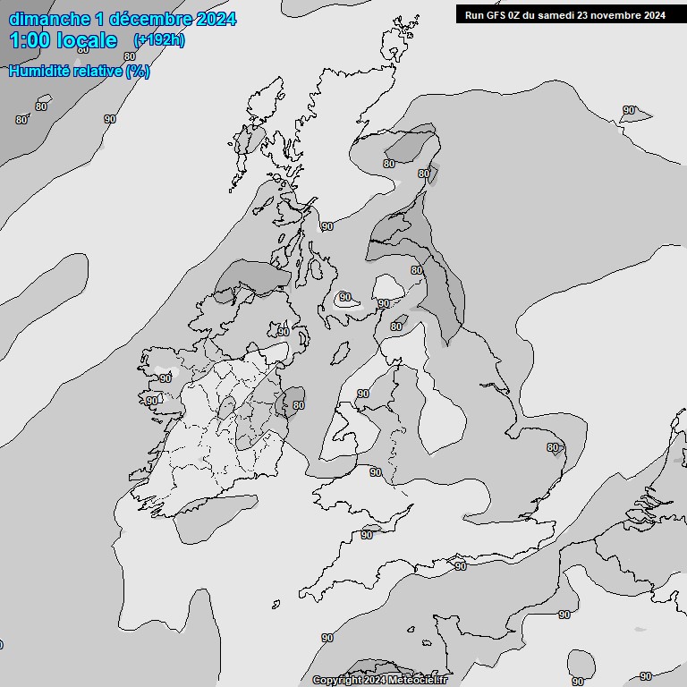 Modele GFS - Carte prvisions 