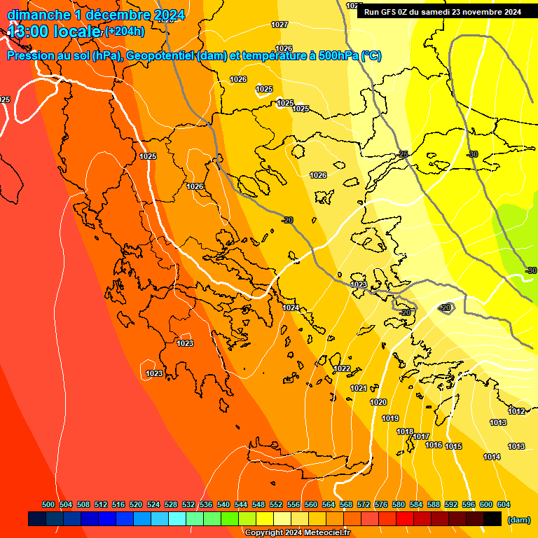 Modele GFS - Carte prvisions 