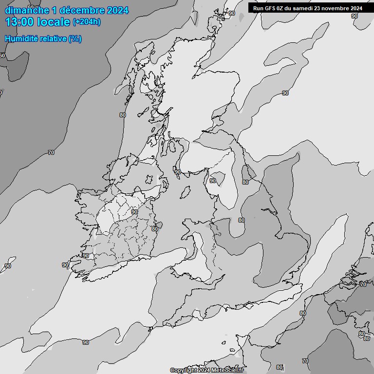 Modele GFS - Carte prvisions 